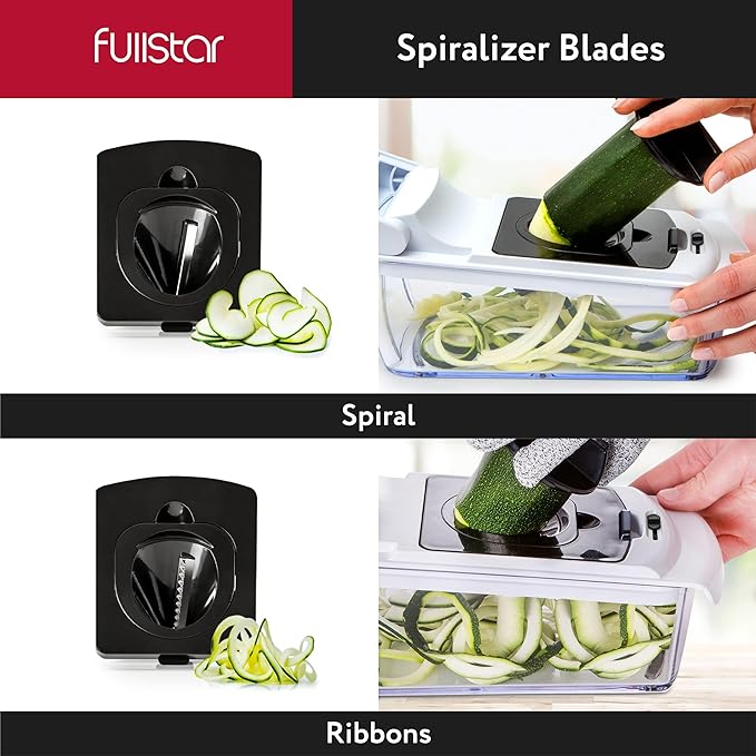 Fullstar Pro Food Black Slicer with 7 Blades - Vegetable Chopper